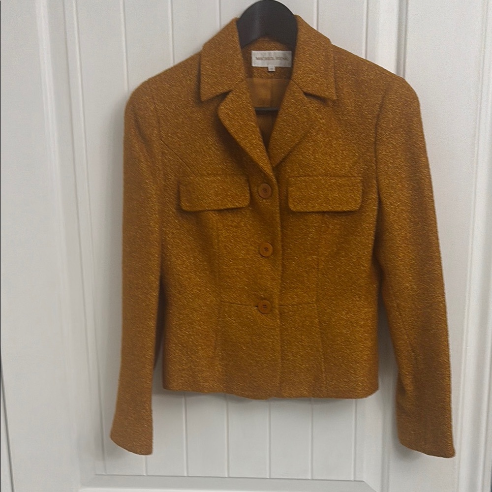 MICHEL RENE Women's Goldenrod Colour Wool Blend Jacket